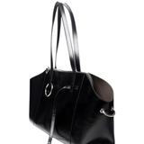 Gate Black creased leather