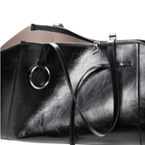 Gate Black creased leather