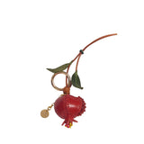 Charm de piel granada rojo