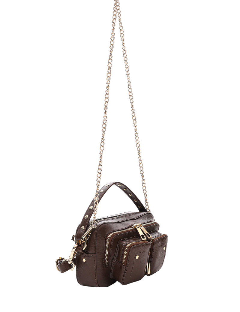 Helena Florence dark brown w. gold - Ferent Bags 