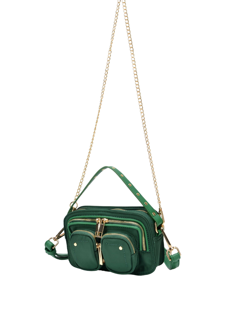 Helena Recycled Nylon dark green w. gold - Ferent Bags 