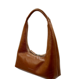 Hobo shoulder brown crinkle