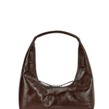 Mocha crinkle shoulder hobo