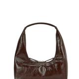 Mocha crinkle shoulder hobo