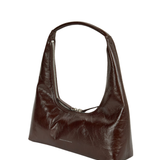 Mocha crinkle shoulder hobo
