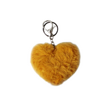 Llavero pompón corazón amarillo