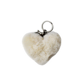Llavero pompón corazón blanco