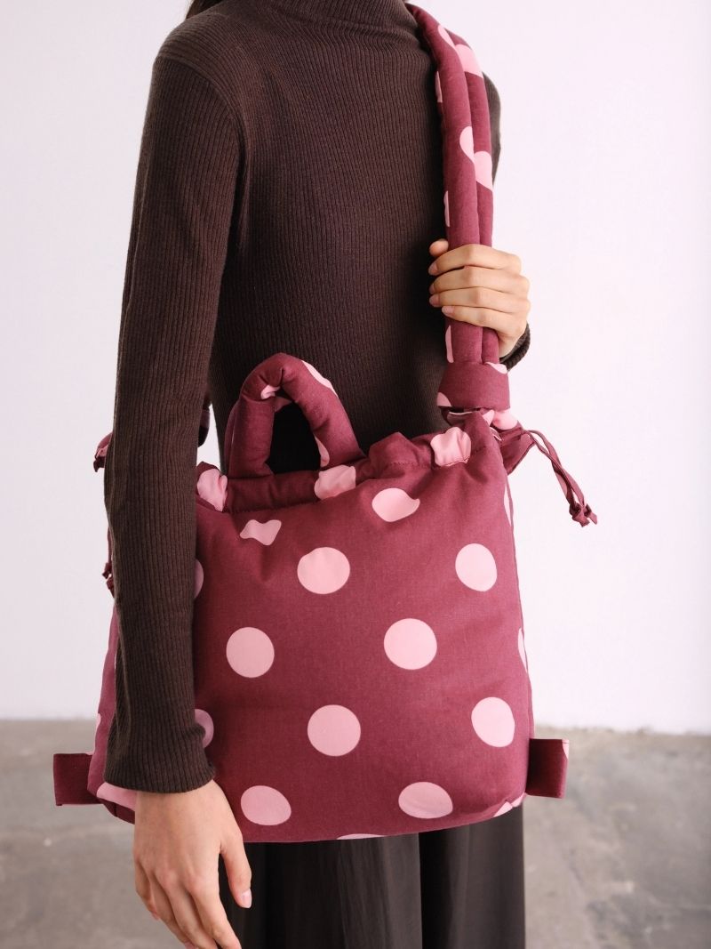 Ona Soft Bag dots pale pink + cherry red – Ferent Bags