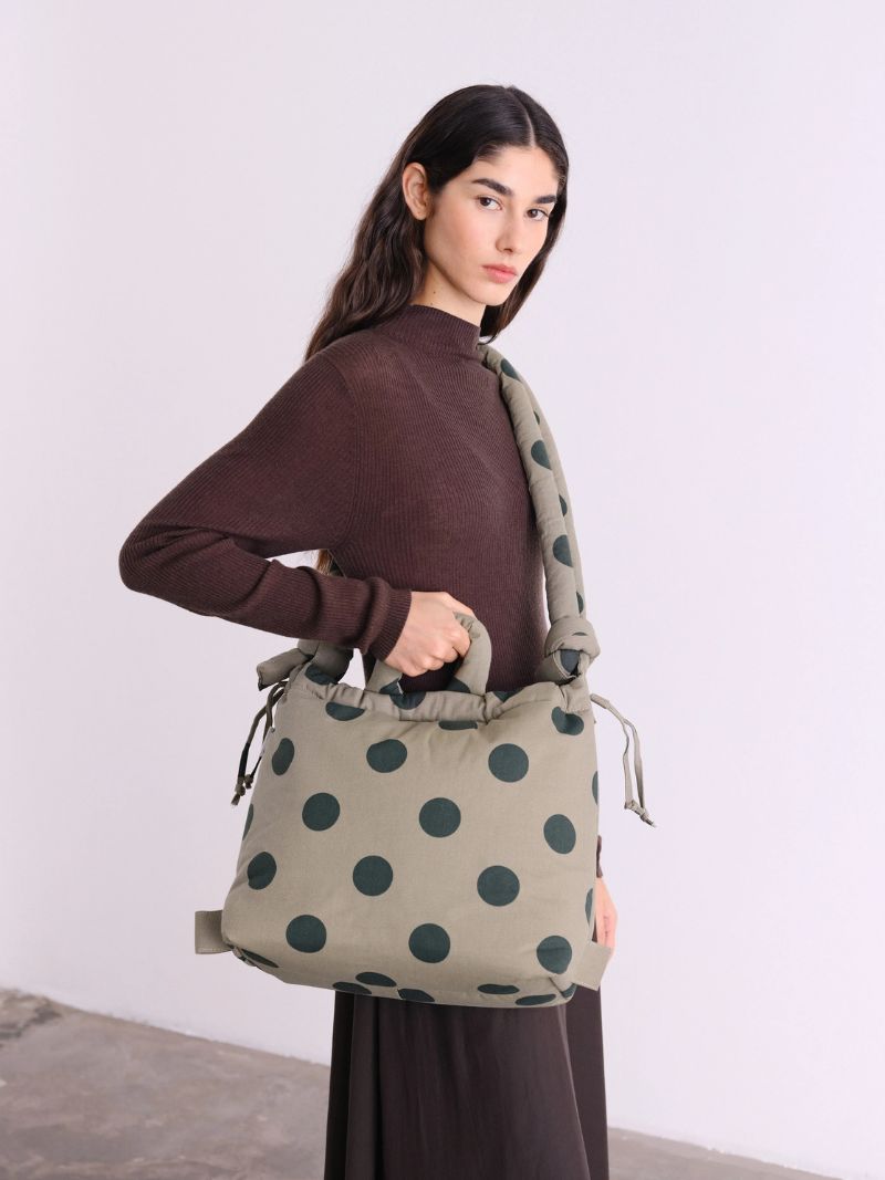 Ona Soft Bag dots forest green + sage – Ferent Bags