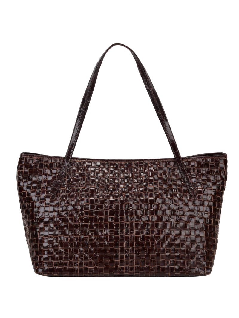 Shopper Texas braided dark brown - Ferent Bags 