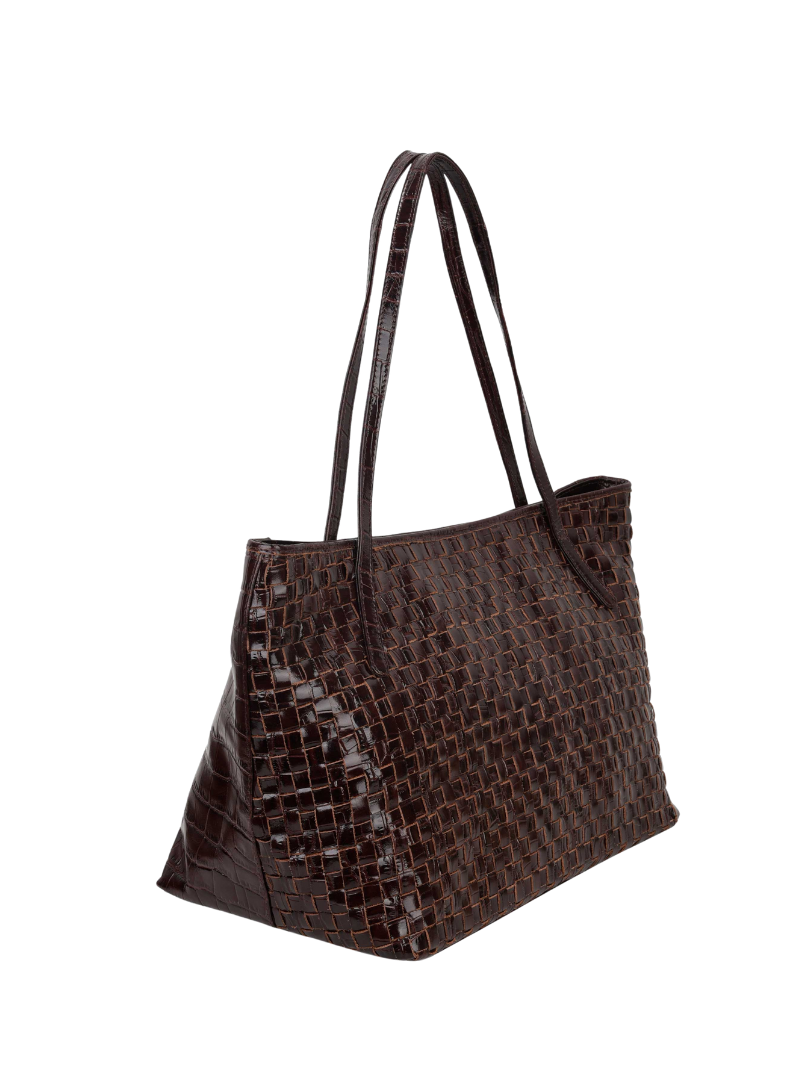 Shopper Texas braided dark brown - Ferent Bags 