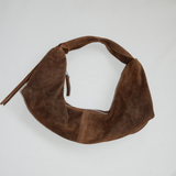 Slouchy Shoulder Bag dark brown suede