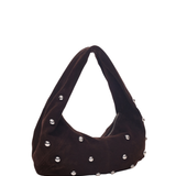 Small Alma Rivet Suede chocolate