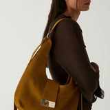 Vixen camel suede bag