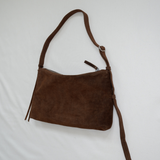 Zip Pocket dark brown suede